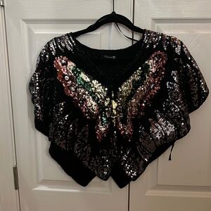 Sequin butterfly top